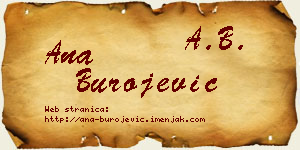 Ana Burojević vizit kartica